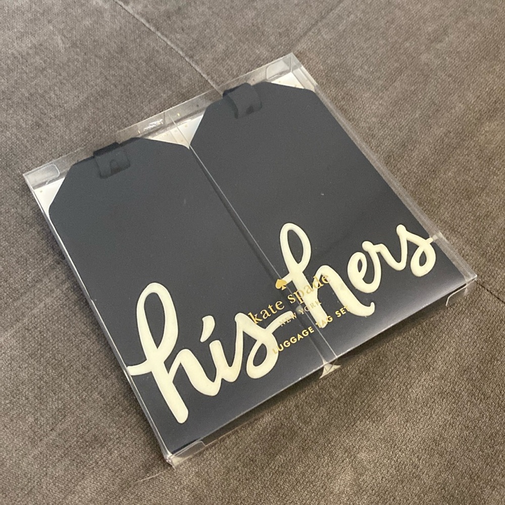 Kate Spade “Off We Go” Luggage tag set - Marriage, Wedding, Couples, Bridal